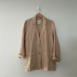 Madewell Linen Dorset Blazer in Gingham Check